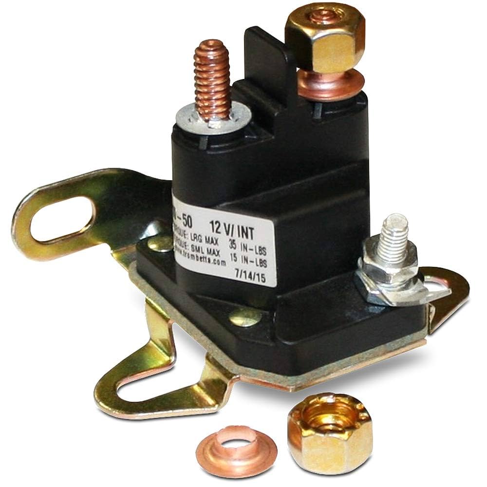 A relevant stock photo of 12 volt plastic dc contactor part no. 852-1251-210-50 in a typical setting.