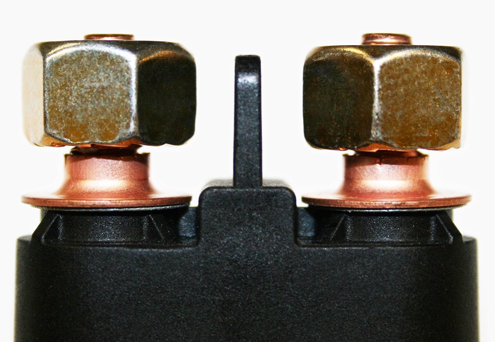 A relevant stock photo of 12 volt plastic dc contactor part no. 852-1251-210-50 in a typical setting.