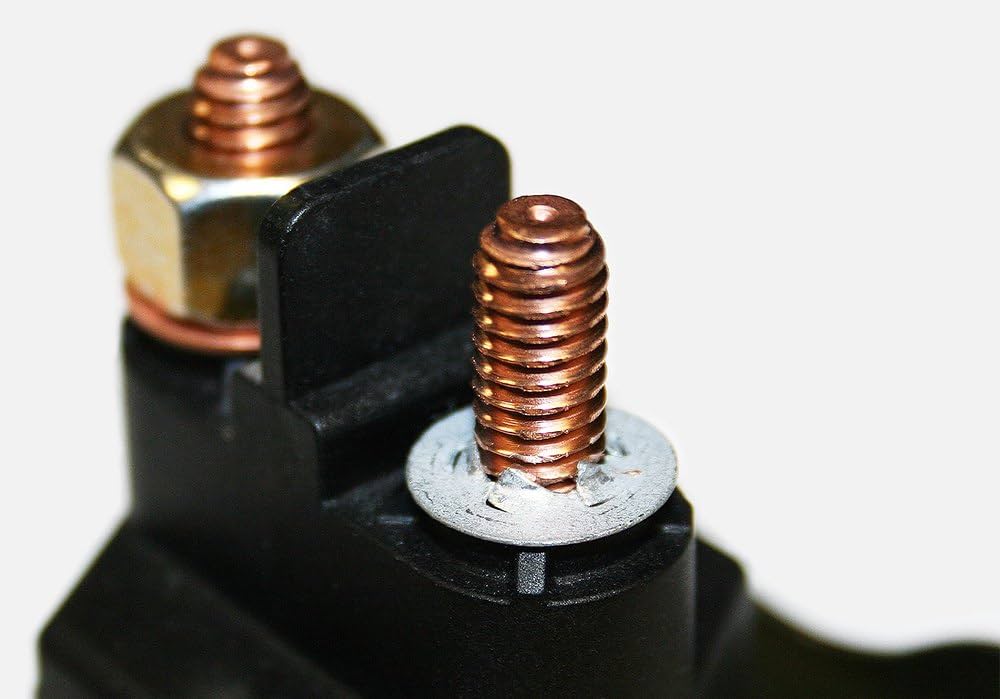 A relevant stock photo of 12 volt plastic dc contactor part no. 852-1251-210-50 in a typical setting.