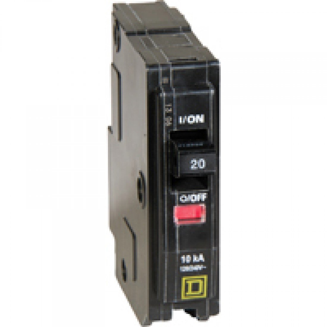 A relevant stock photo of 20 amp breaker in a typical setting.