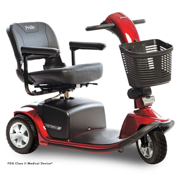 A relevant stock photo of 3 wheel scooter in a typical setting.