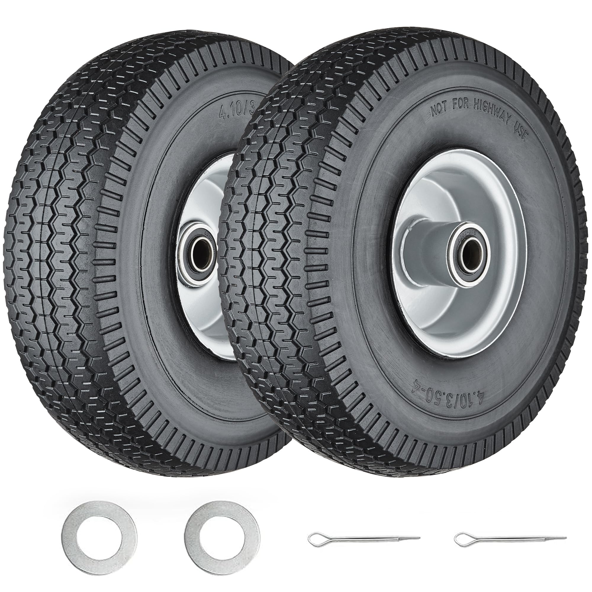 A relevant stock photo of 4.10/3.50 x 4 tire in a typical setting.