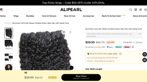 Ali Pearl - Burmese Curly Hair Weave