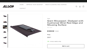 Giant Mousepad - Ergonomic Deskpad with Wrist Rest