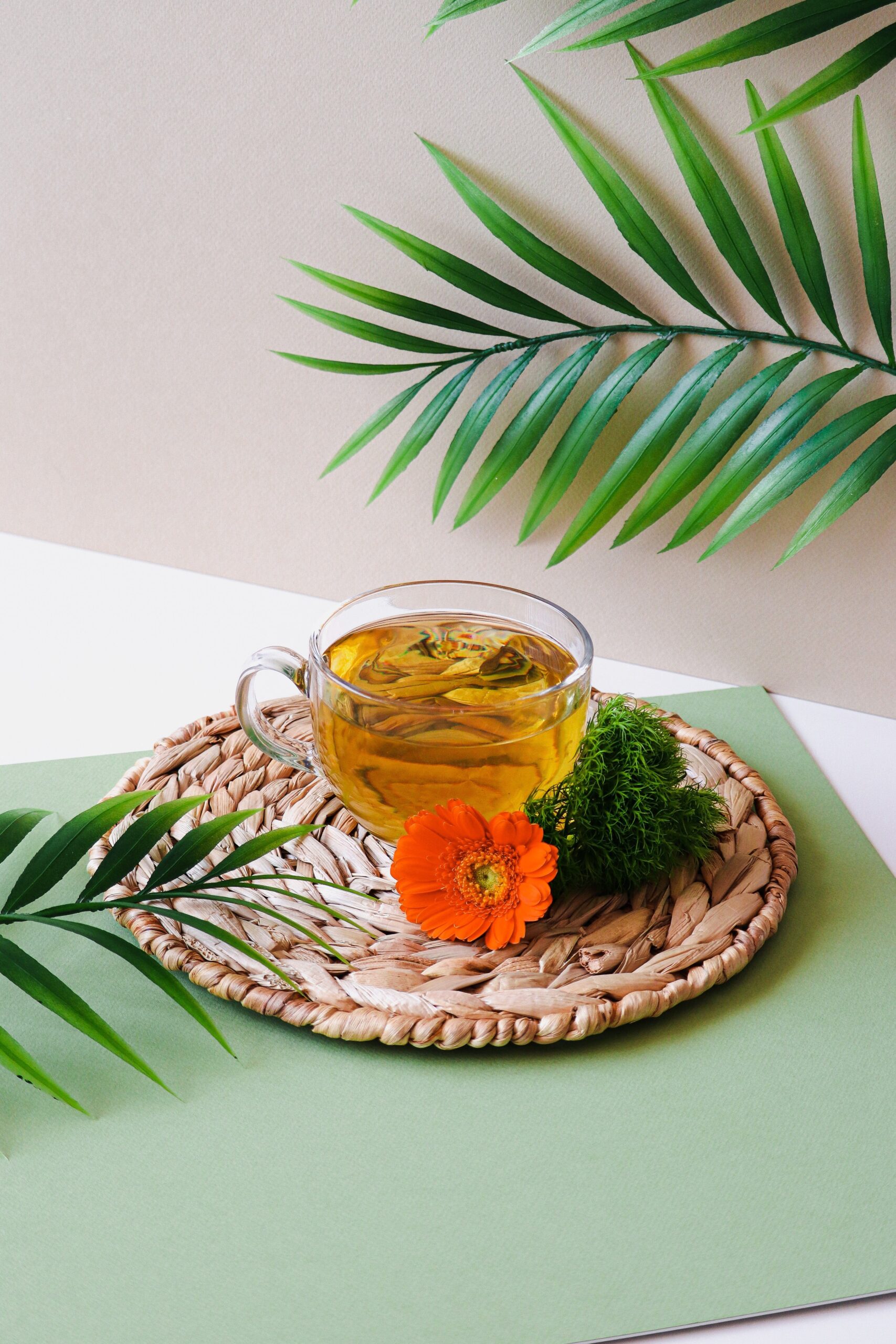 A relevant stock photo of asian loose leaf orange blossom tea in a typical setting.