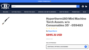 Hypertherm - 180 Mini Machine Torch Assembly