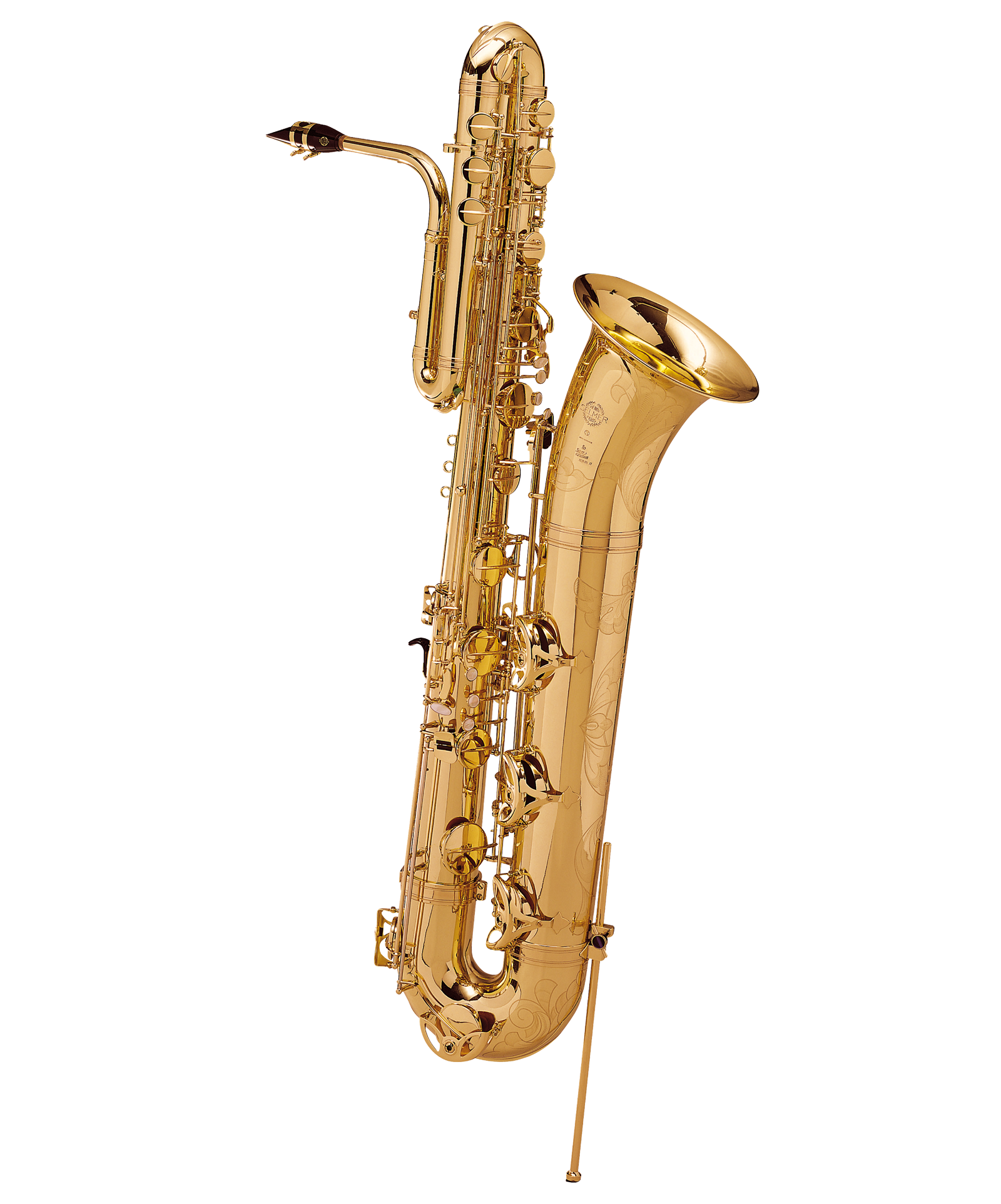 A relevant stock photo of bass saxophone in a typical setting.