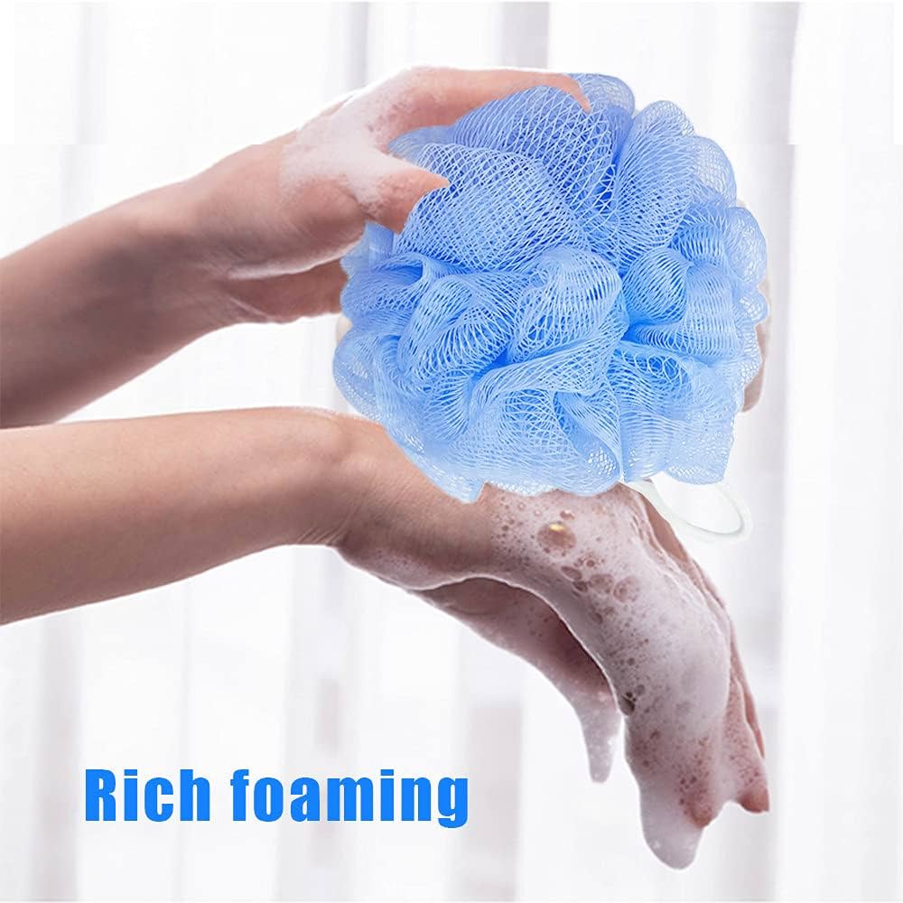 A relevant stock photo of bath sponge in a typical setting.