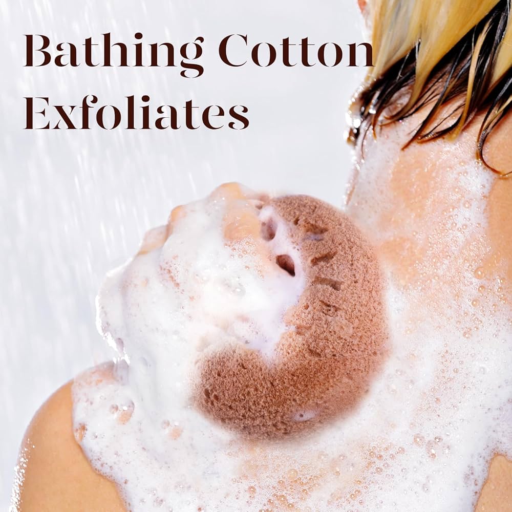 A relevant stock photo of bath sponge in a typical setting.