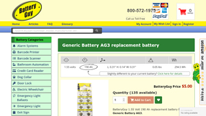 BatteryGuy - AG3 Alkaline Replacement Battery Pack