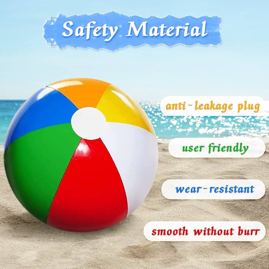 A relevant stock photo of beach ball balls in a typical setting.