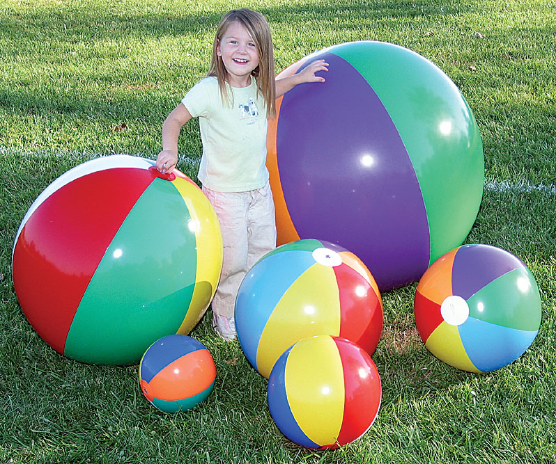 A relevant stock photo of beach ball balls in a typical setting.