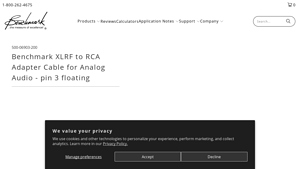 Benchmark - XLRF to RCA Adapter Cable