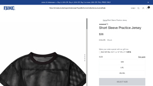 BIKE Athletic - Black Short Sleeve Mesh Practice Jersey