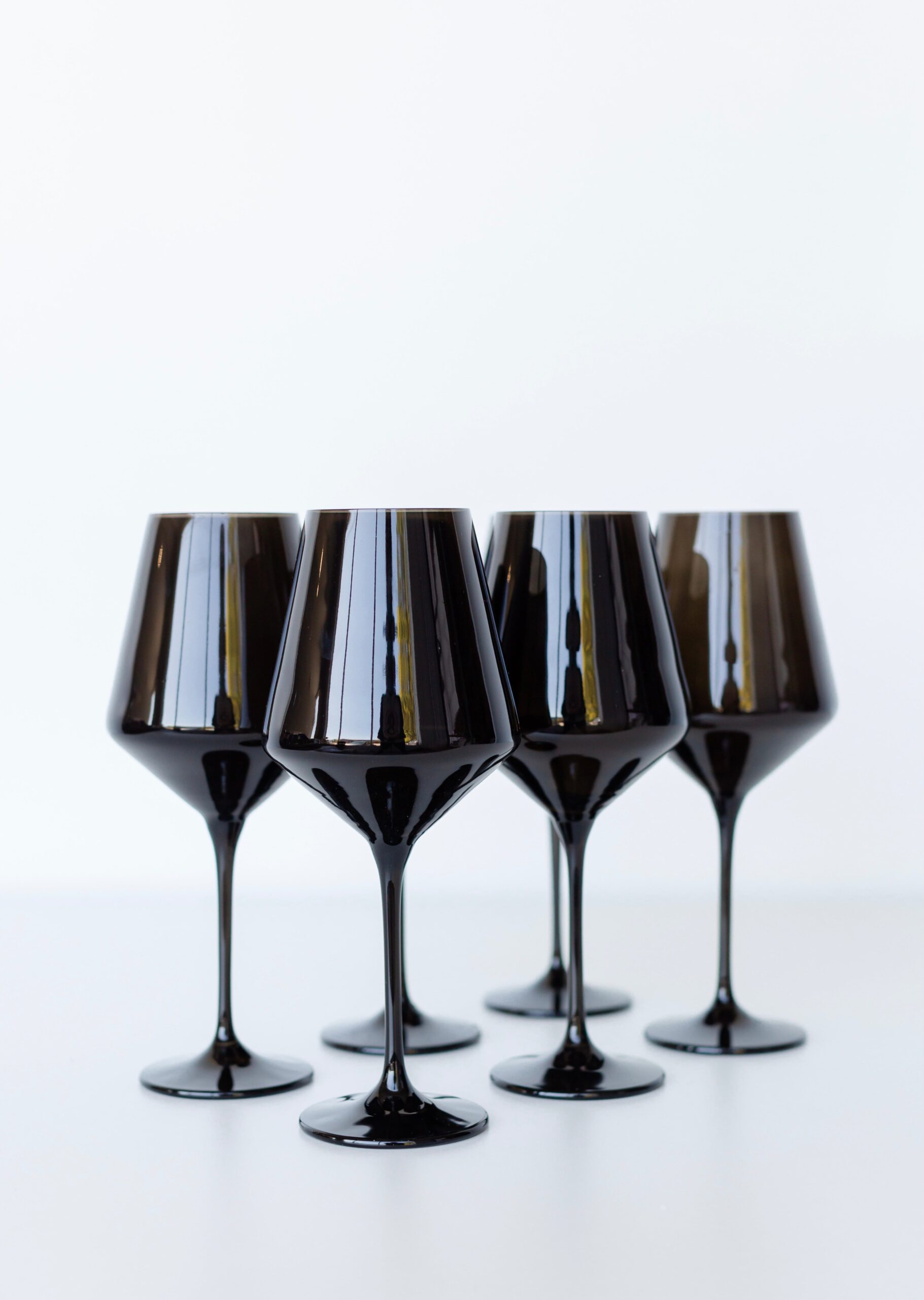 A relevant stock photo of black coloured glass in a typical setting.