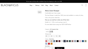 Black Ficus - Men's Linen Romper
