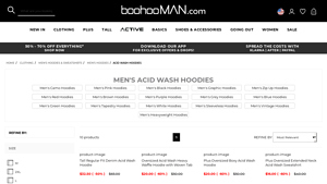 boohooMAN - Men's Acid Wash Hoodies