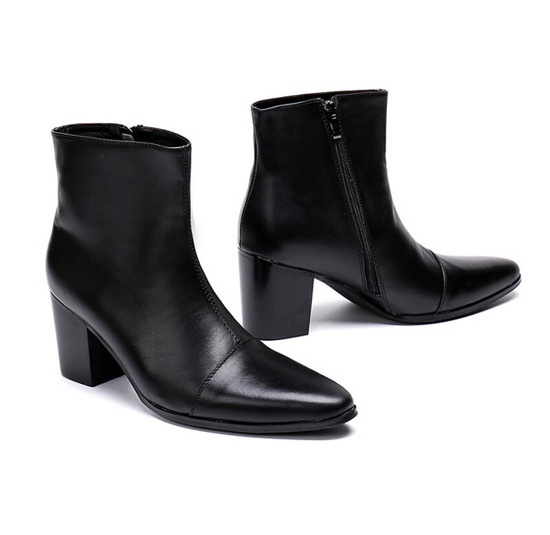 A relevant stock photo of boots for men heels in a typical setting.