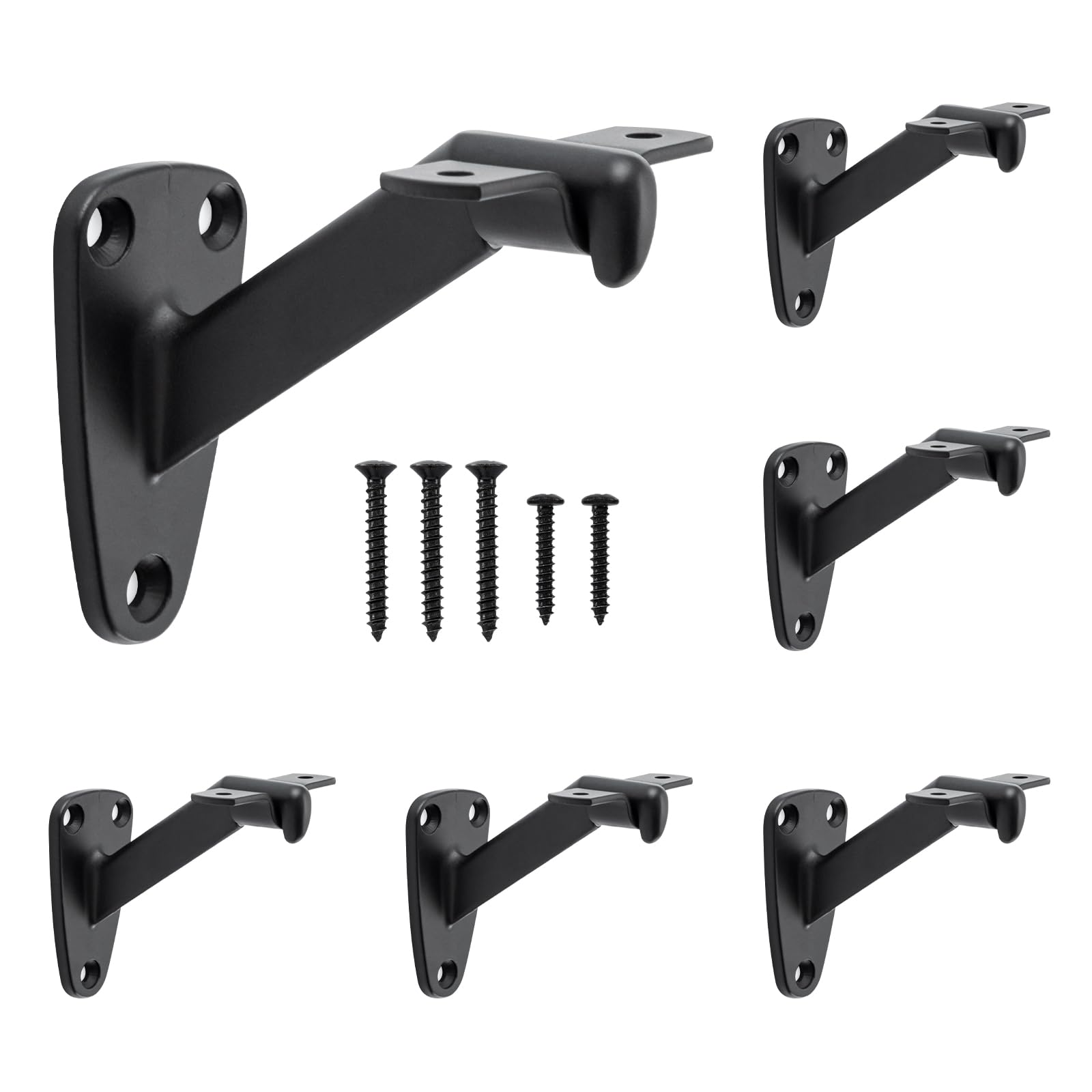 A relevant stock photo of brackets for banister rails in a typical setting.