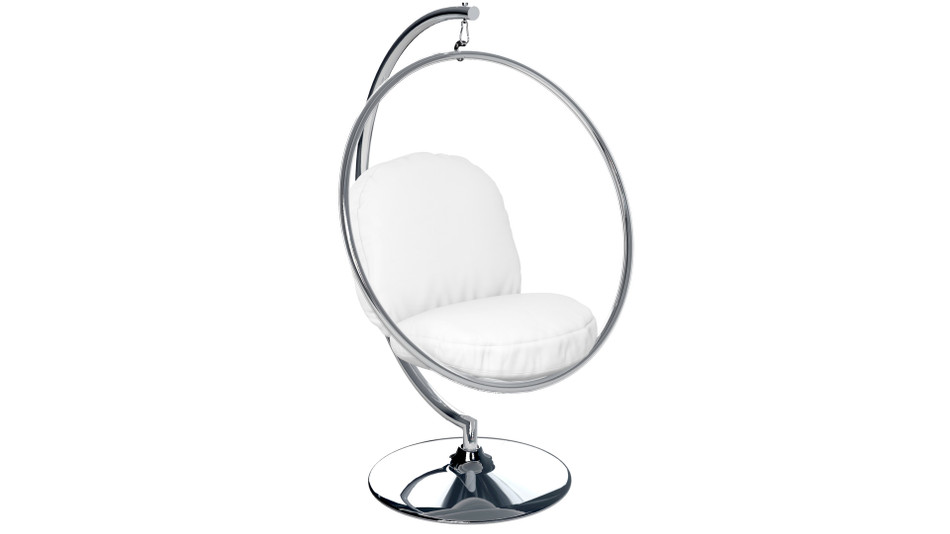 A relevant stock photo of bubble chair in a typical setting.