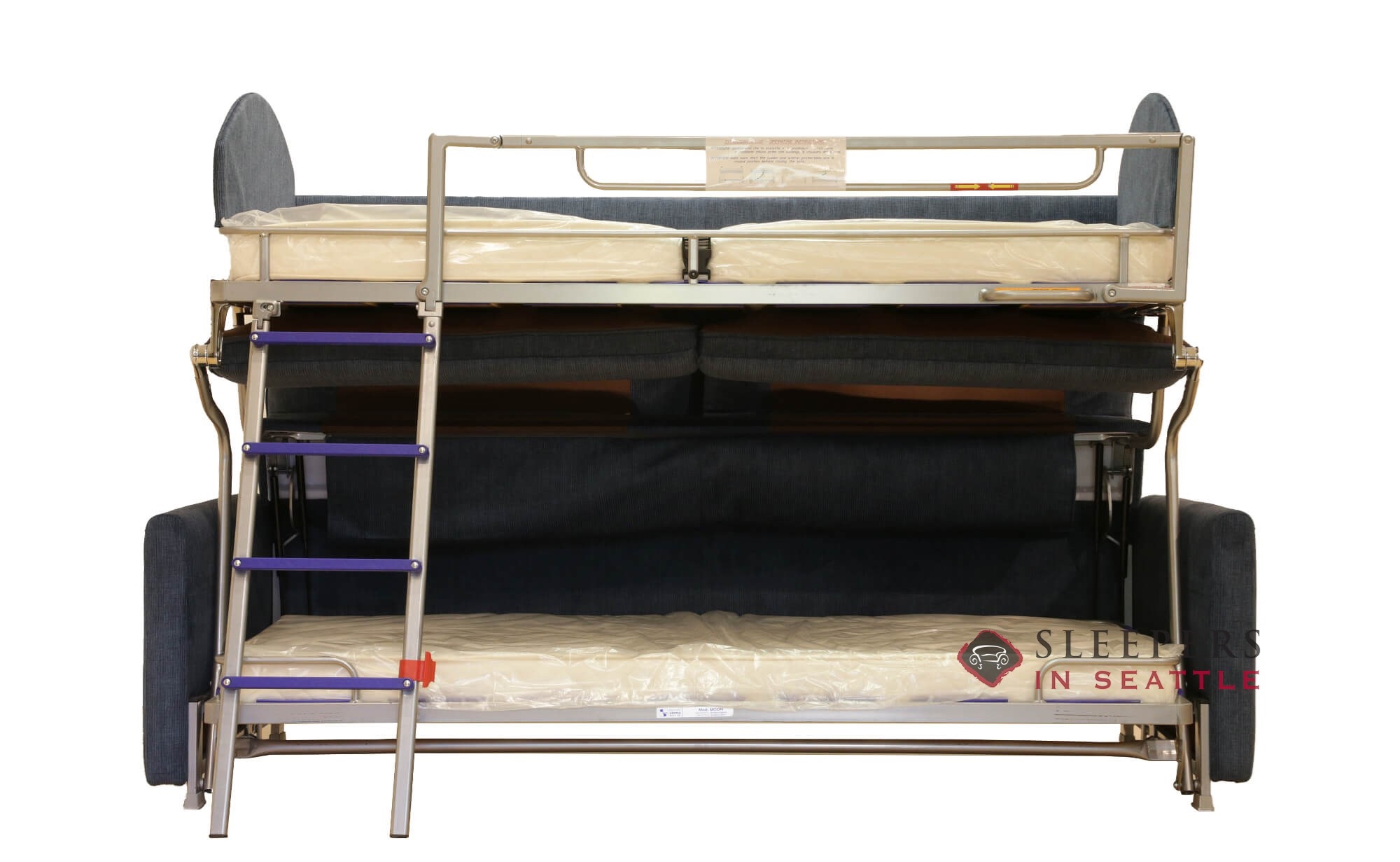 A relevant stock photo of bunk bed settee in a typical setting.