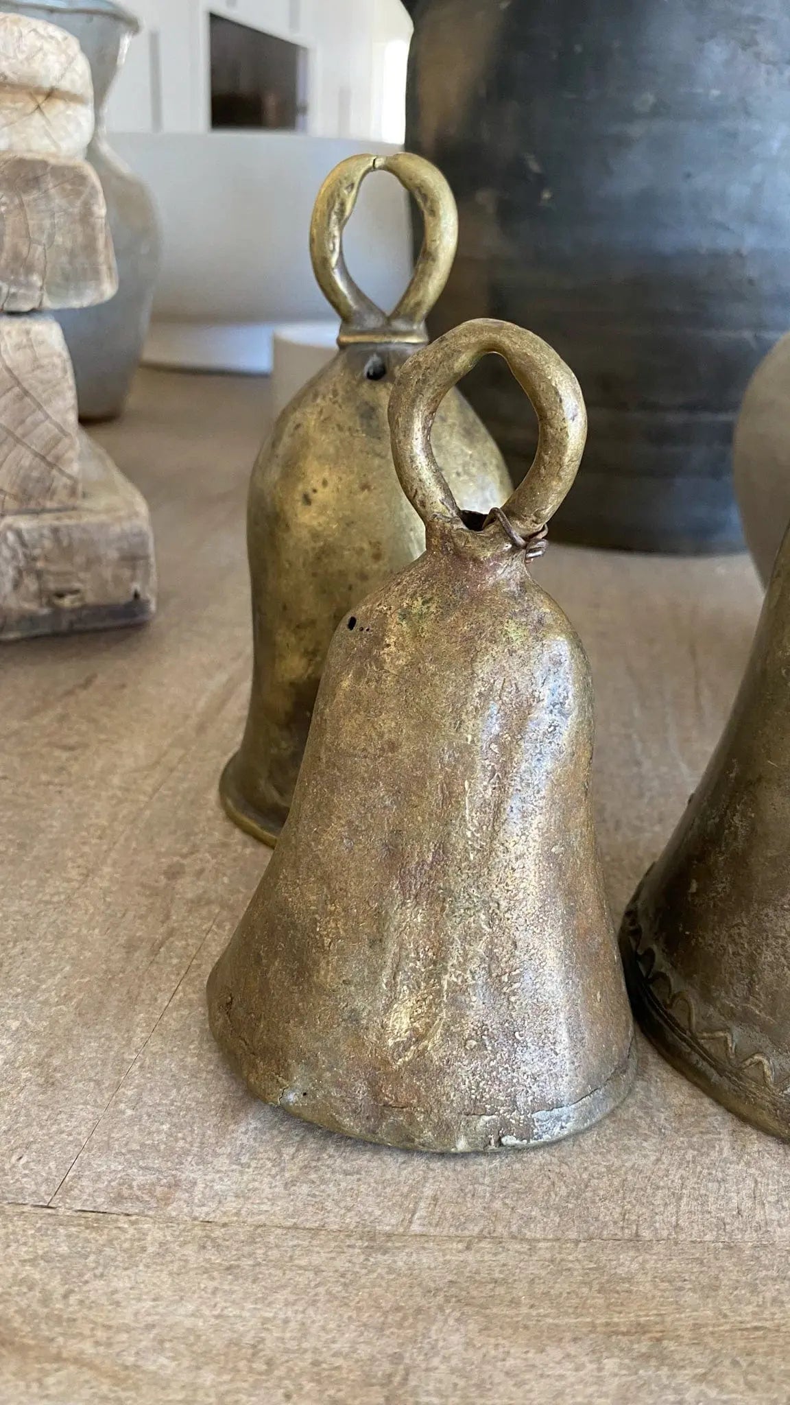 A relevant stock photo of buy vintage brass bell in a typical setting.