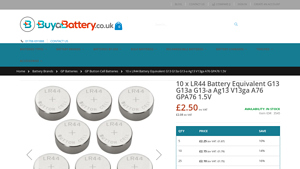 BuyABattery - LR44 Battery Equivalent
