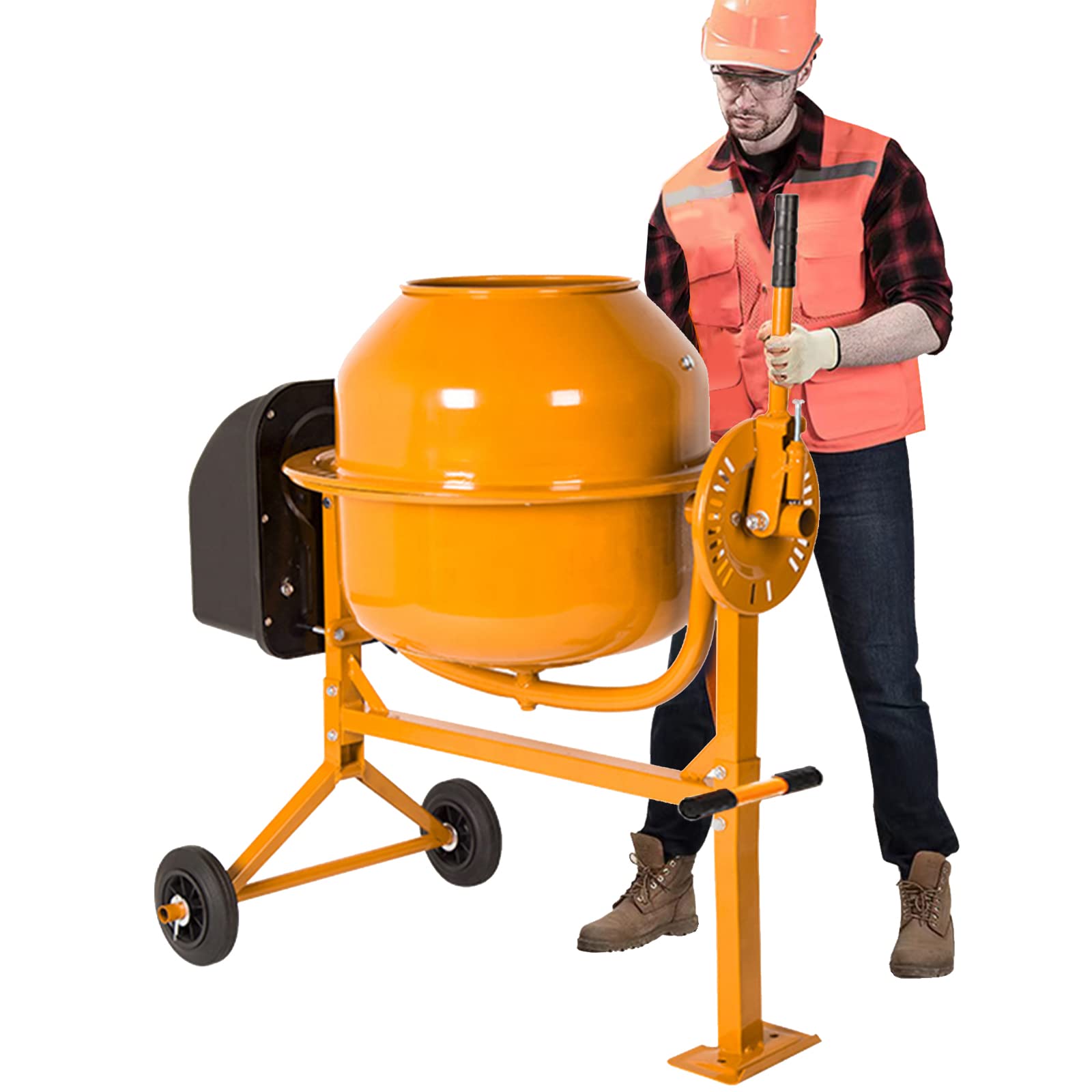 A relevant stock photo of cement mixer mixer in a typical setting.