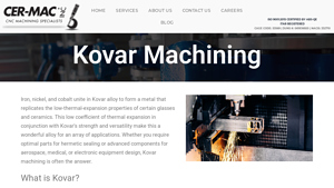 Cermac - Kovar Alloy