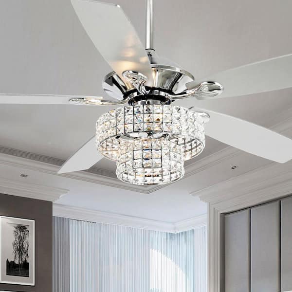 A relevant stock photo of chandelier fan in a typical setting.