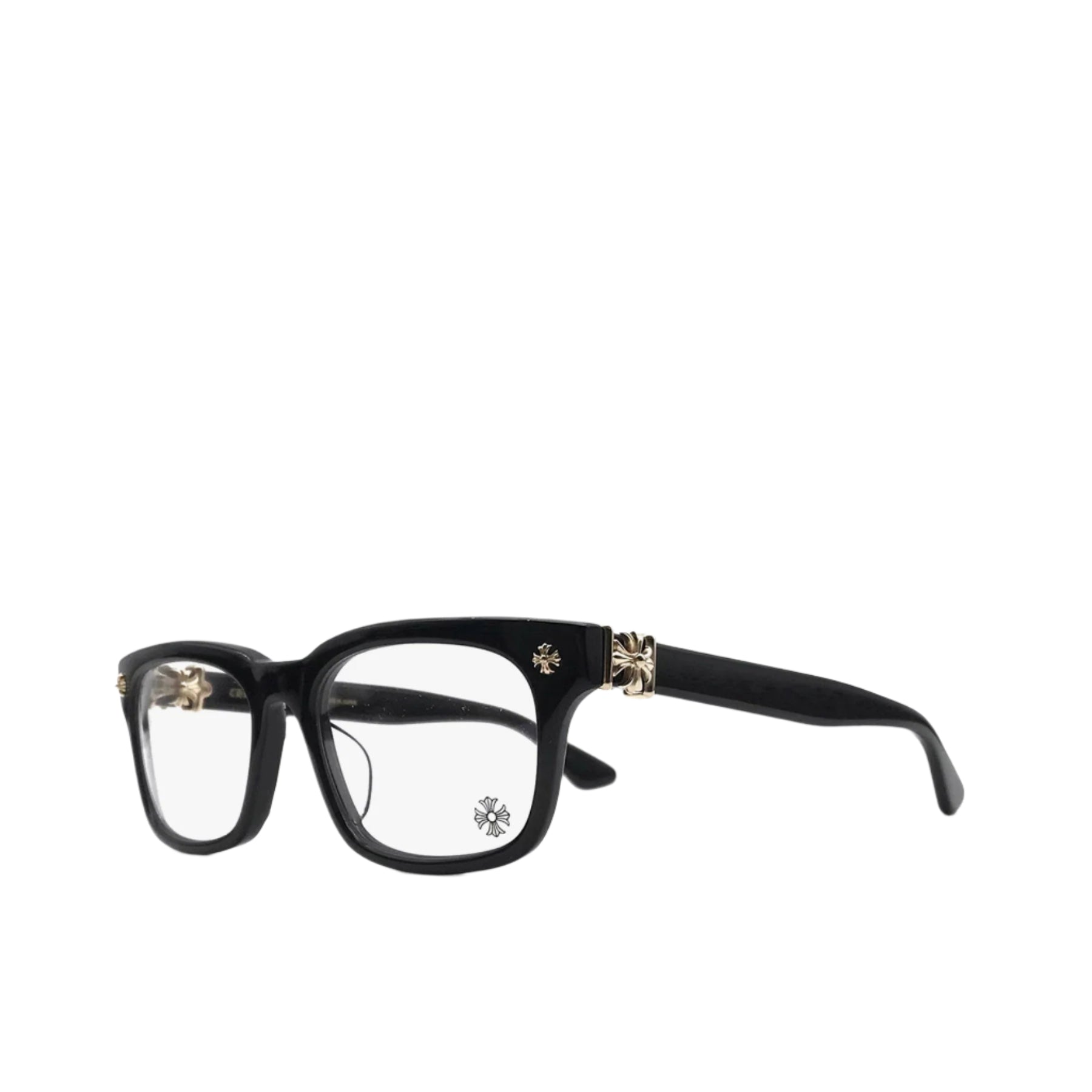 A relevant stock photo of chrome hearts glasses frames in a typical setting.