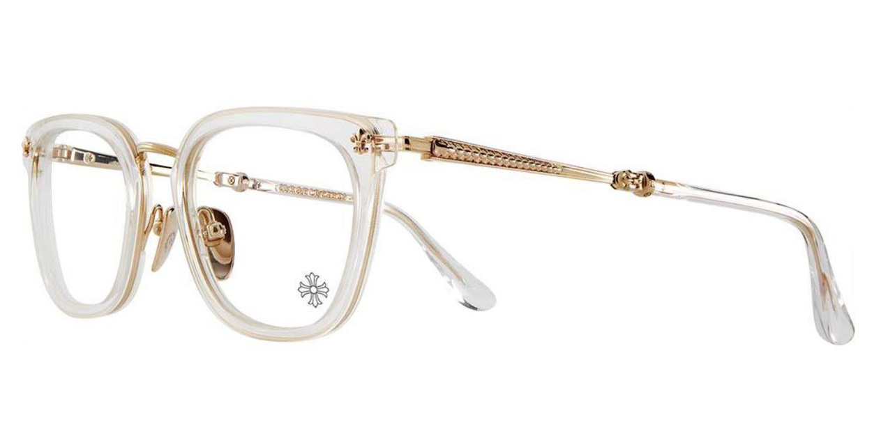 A relevant stock photo of chrome hearts glasses frames in a typical setting.