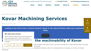 City Special Metals - Kovar Properties Overview