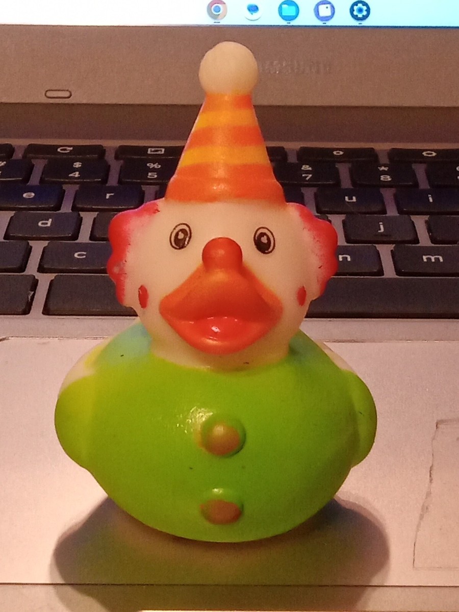 A relevant stock photo of clown rubber duck vibrator in a typical setting.