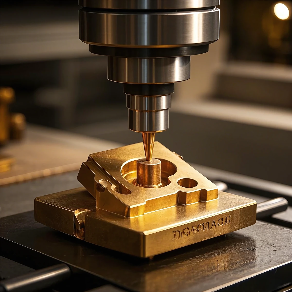 A relevant stock photo of cnc machining bronze in a typical setting.
