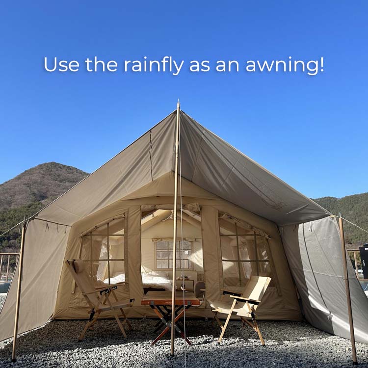 A relevant stock photo of coody tent in a typical setting.