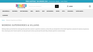 Costume Super Center - Women's Superheroes & Villains Costumes