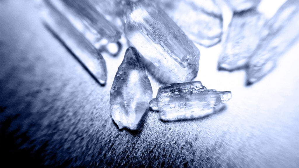 A relevant stock photo of crystal menthe in a typical setting.