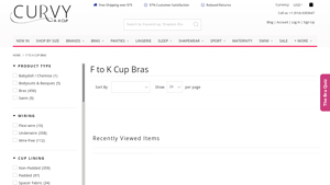 Curvy Bras - F to K Cup Bras