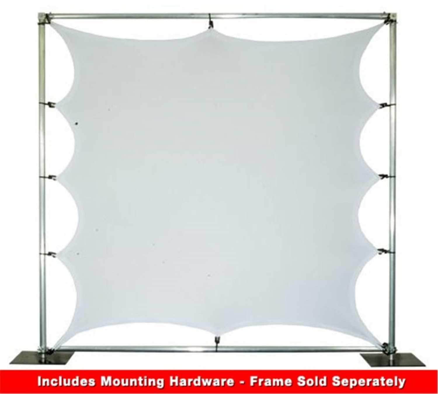 A relevant stock photo of dj projection screen on truss in a typical setting.