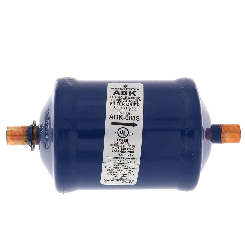 A relevant stock photo of emerson adk-083 s filter drier in a typical setting.