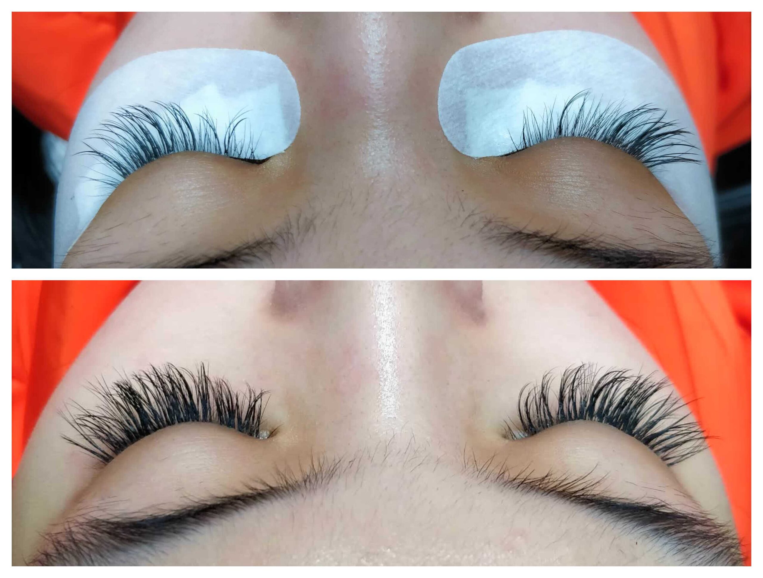 A relevant stock photo of eyelash and hair extensions in a typical setting.