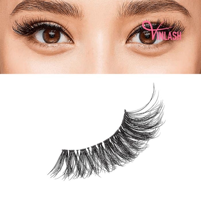 A relevant stock photo of eyelash and hair extensions in a typical setting.