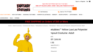 Teletubbies™ - Yellow Laa-Laa Jumpsuit Costume