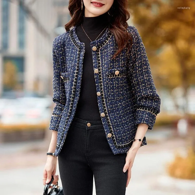 A relevant stock photo of female tweed jacket in a typical setting.