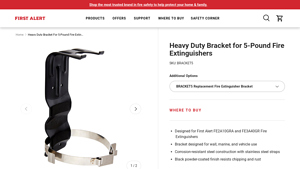 First Alert - Heavy Duty Fire Extinguisher Bracket