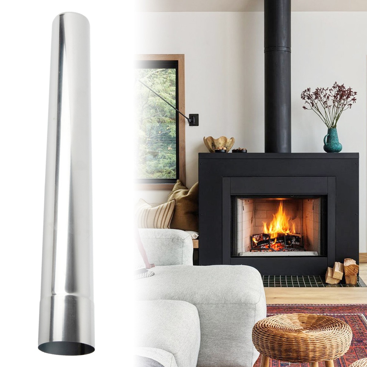 A relevant stock photo of flue pipe in a typical setting.