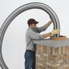 A relevant stock photo of flue pipe in a typical setting.