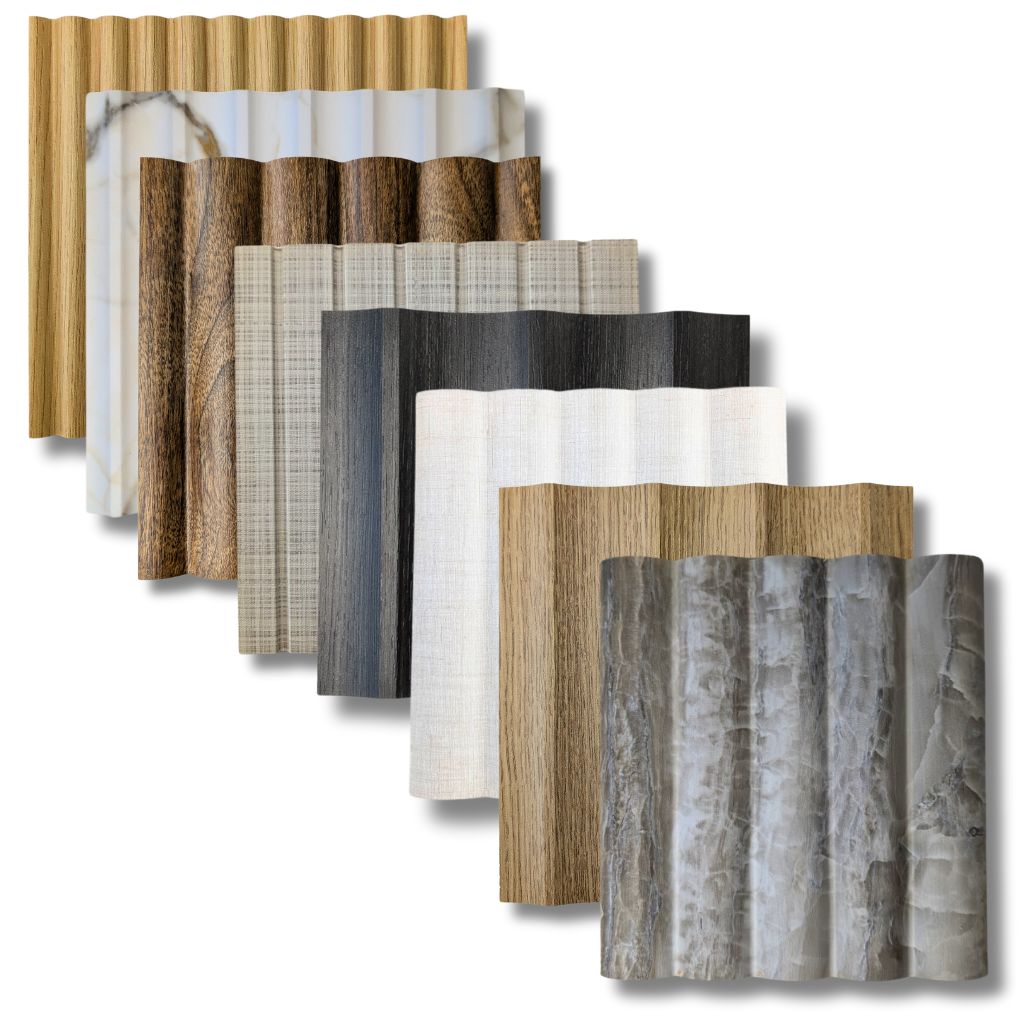 A relevant stock photo of fluted wall panels in a typical setting.