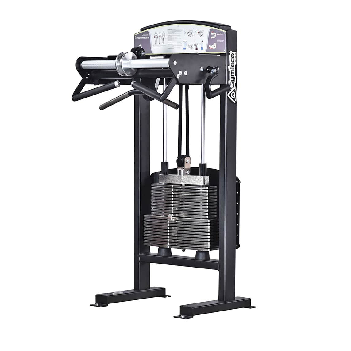 A relevant stock photo of forearms gym machine in a typical setting.